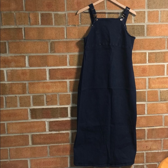 calf length denim dress
